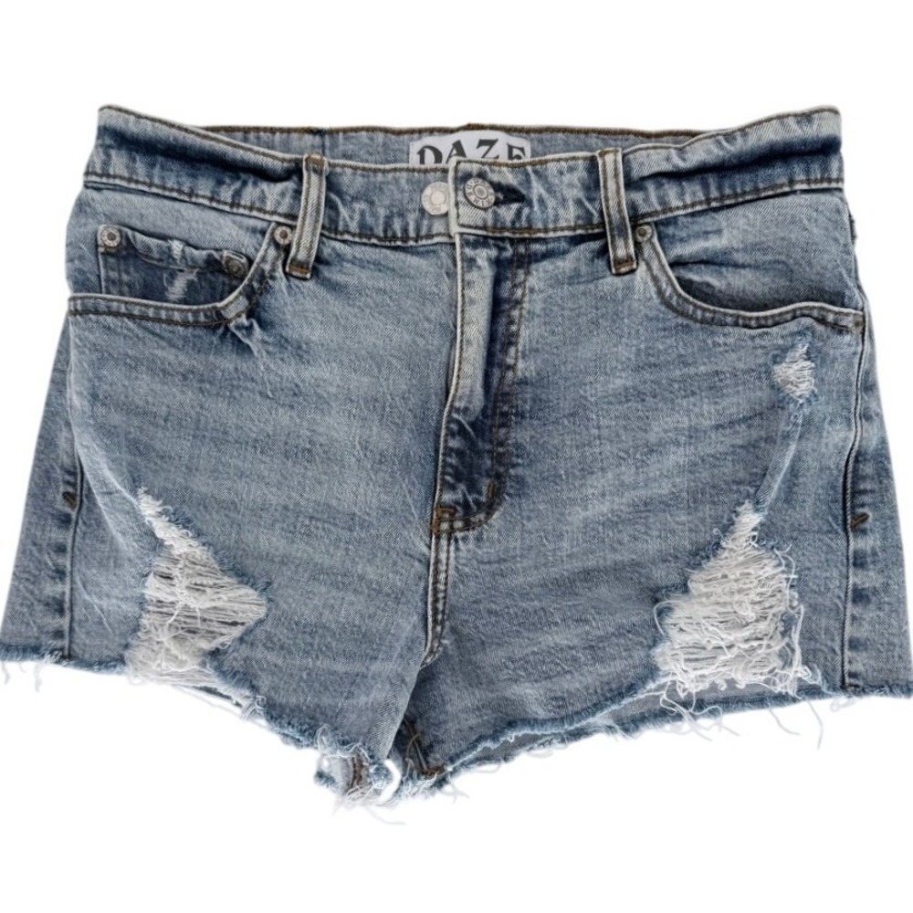 Daze Denim Tough Love Troublemaker Distressed High Rise Shorts Size 29